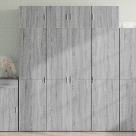 Armadietto Grigio Sonoma 80x42,5x225 cm in Truciolato vidaXL 161808