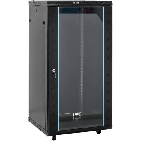 Armadietto di Rete 22U 19 IP20 Nero 60x60x120 cm vidaXL