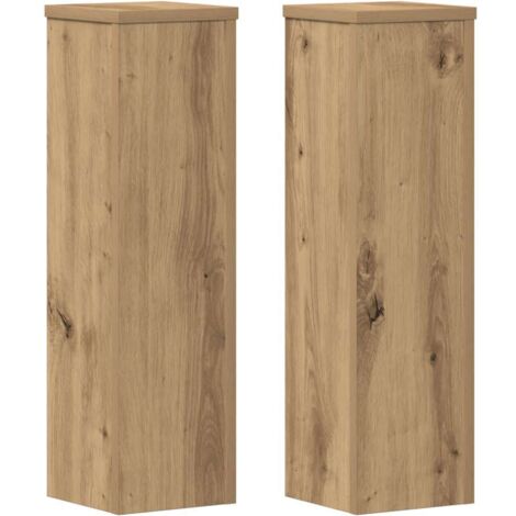 vidaXL Supporti per Piante 2 pz Rovere 17x17x60 cm in Multistrato