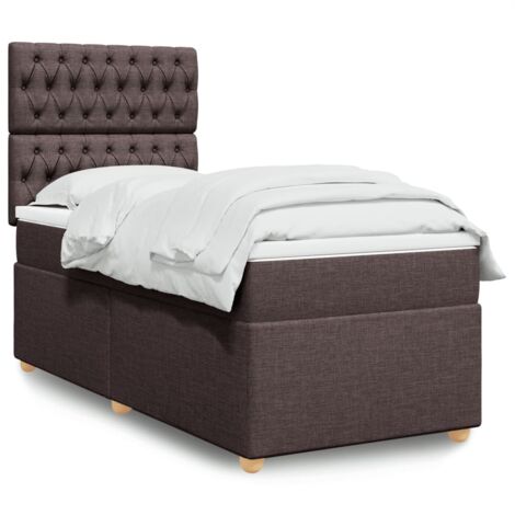 Giroletto a Molle con Materasso Marrone Scuro 90x190cm Tessuto vidaXL (1/5)