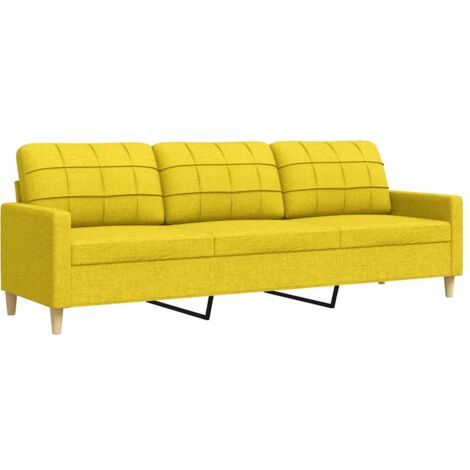 Divano a 3 Posti Giallo 210 cm in Tessuto vidaXL 801796 (1/5)