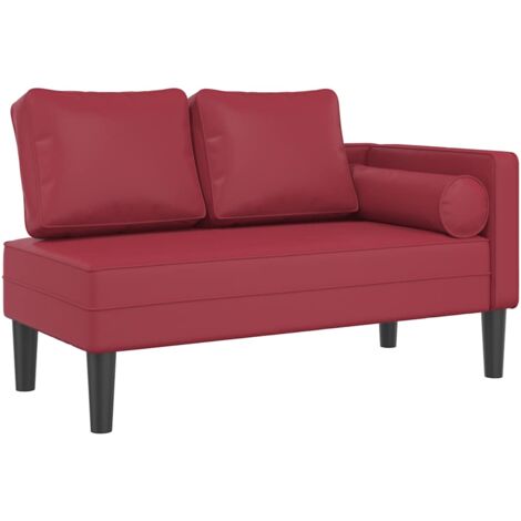 vidaXL Sdraio con Cuscini Rosso Vino in Similpelle