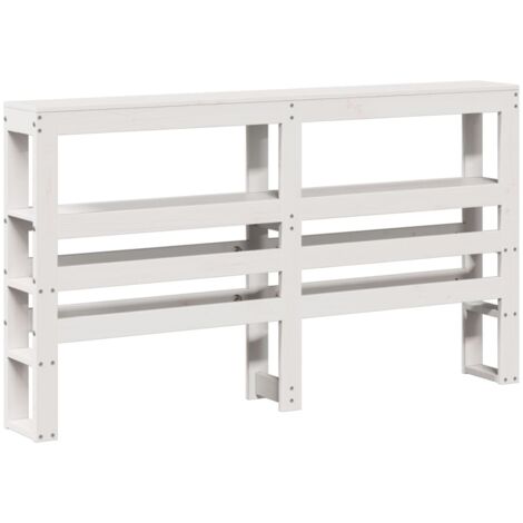 Testiera con Ripiani Bianca 135 cm in Legno Massello di Pino vidaXL