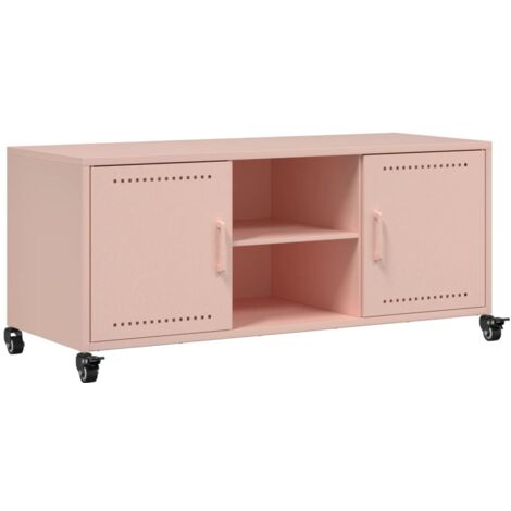 Mobile TV Rosa 100,5x39x43,5 cm in Acciaio vidaXL 195214