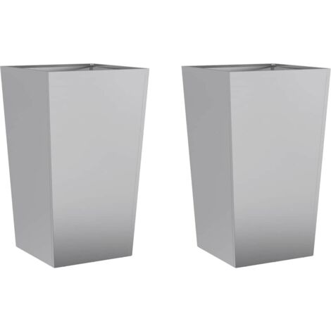 vidaXL Fioriere da Giardino 2 pz 45x45x75 cm in Acciaio Zincato