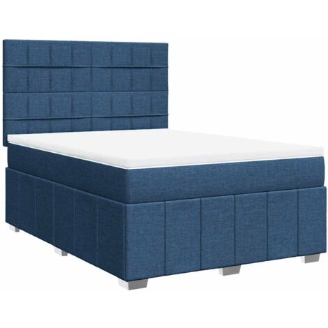 Giroletto a Molle con Materasso Blu 140x190 cm in Tessuto vidaXL