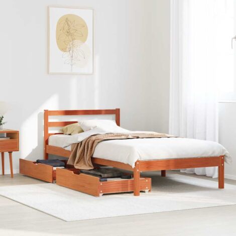Letto senza Materasso Marrone Cera 90x190 cm in Legno di Pino vidaXL 341186 (1/5)