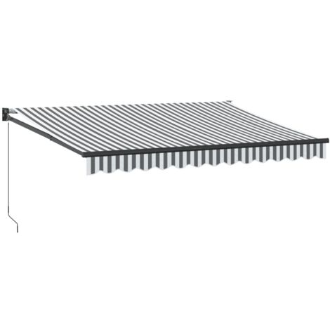 Tenda Retrattile Antracite e Bianca 3,5x2,5m Tessuto/Alluminio vidaXL