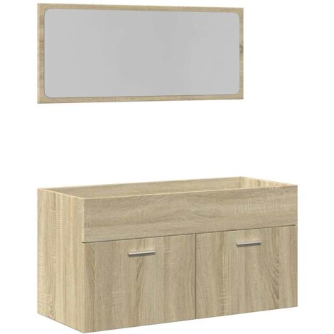 Set Mobili da Bagno 2 pz Rovere Sonoma in Legno Multistrato vidaXL