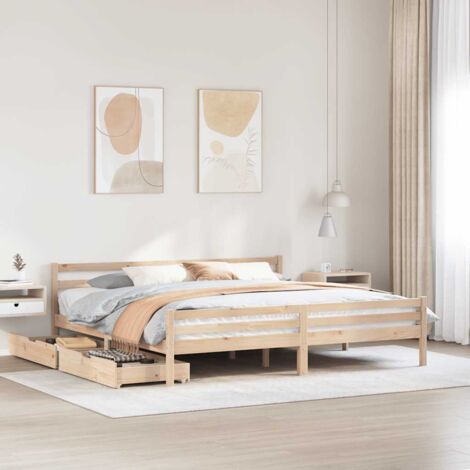 vidaXL Letto senza Materasso 200x200 cm in Legno Massello di Pino (1/5)