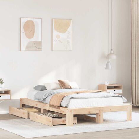 vidaXL Giroletto senza Materasso 120x200 cm in Legno Massello di Pino (1/5)