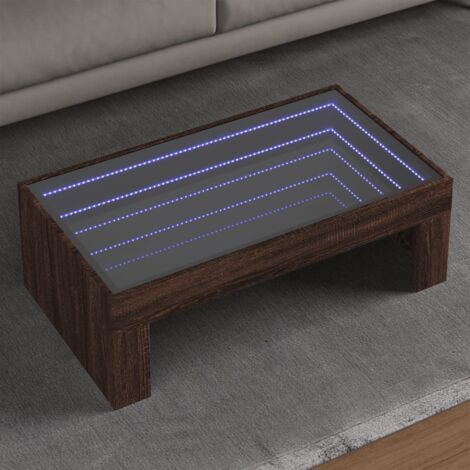 vidaXL Tavolino da Salotto con LED Infinity Rovere Marrone 90x50x30 cm (1/5)