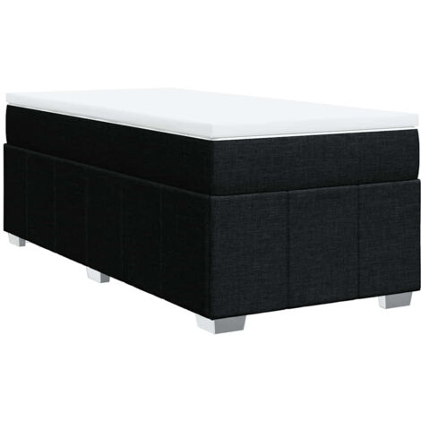 Giroletto a Molle con Materasso Nero 100x200 cm in Tessuto vidaXL (1/5)