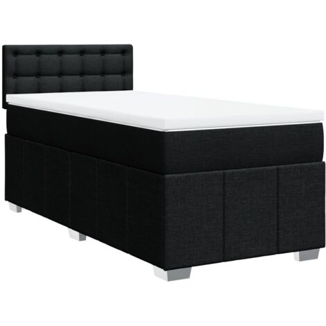 Giroletto a Molle con Materasso Nero 100x200 cm in Tessuto vidaXL (1/5)