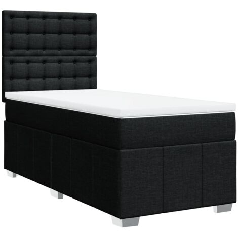 Giroletto a Molle con Materasso Nero 100x200 cm in Tessuto vidaXL