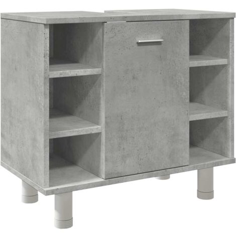 vidaXL Mobile da Bagno Grigio Cemento 60x32x53,5 cm Legno Multistrato