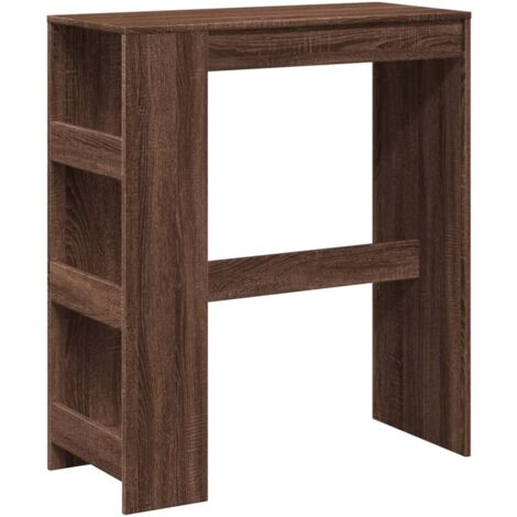 vidaXL Tavolo Bar con Rastrelliera Marrone 90x40x103,5 cm Multistrato