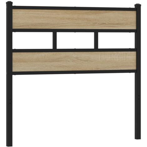 Testiera Rovere Sonoma 90 cm in Ferro e Legno Multistrato vidaXL (1/5)