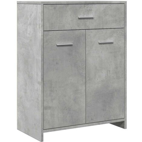 vidaXL Mobile da Bagno Grigio Cemento 60x33x80 cm in Legno tecnico (1/5)