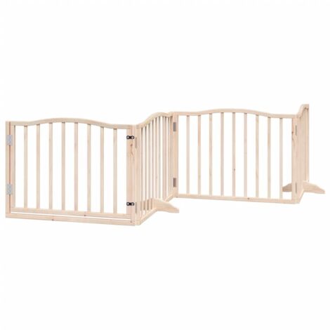 vidaXL Cancello per Cani con Porta Pieghevole 4 Pannelli 320 cm Pioppo