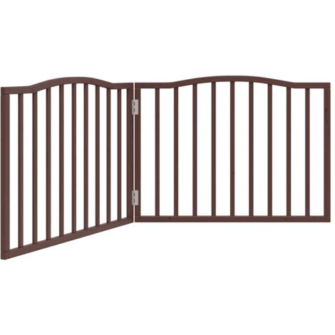 vidaXL Cancello Cani Pieghevole 2 Pannelli Marrone 160cm Legno