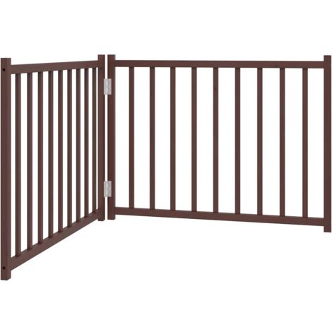 vidaXL Cancello Cani Pieghevole 2Pannelli Marrone 160cm Massello Abete