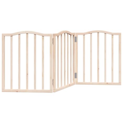 vidaXL Cancello per Cani Pieghevole 3 Pannelli 150 cm Legno di Pioppo