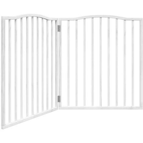 vidaXL Cancello Cani Porta Pieghevole Bianco 4 Pannelli 320 cm Pioppo