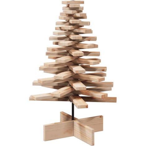 vidaXL Albero di Natale Decorativo in Legno 80 cm Legno Massello Pino