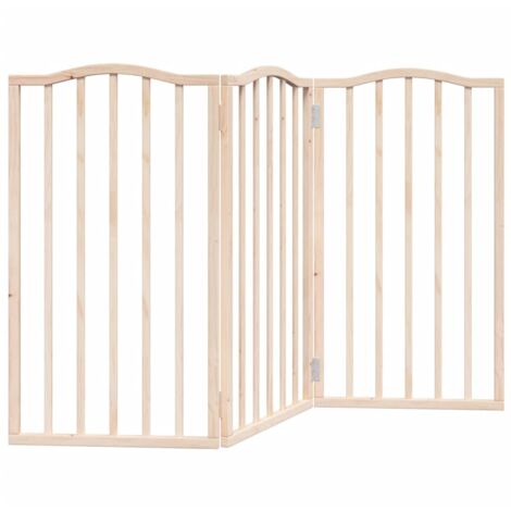 vidaXL Cancello per Cani Pieghevole 3 Pannelli 150 cm Legno di Pioppo