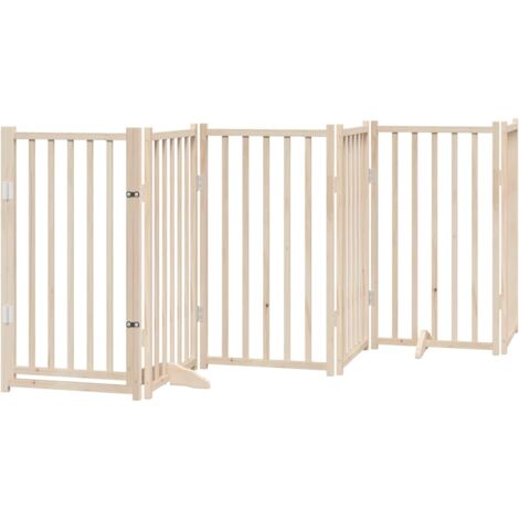 vidaXL Cancelletto per cani con porta pieghevole 6 pannelli 300 cm in legno massello di abete