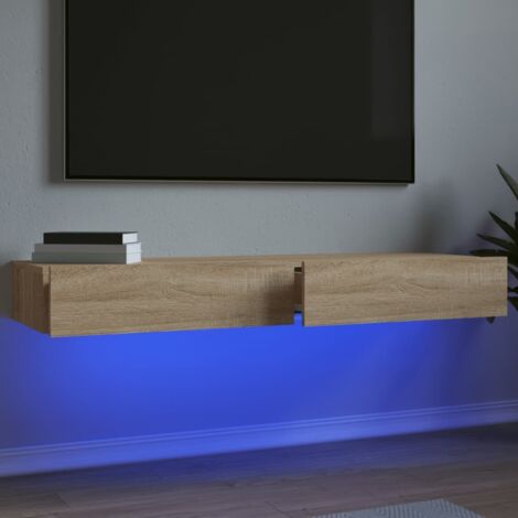 Mobili Porta TV con Luci LED 2pz Rovere Sonoma 60x35x15,5 cm vidaXL