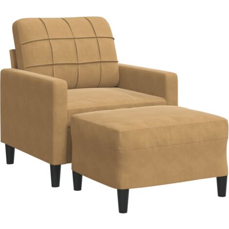 Poltrona con Poggiapiedi Marrone 60 cm in Velluto vidaXL (1/5)