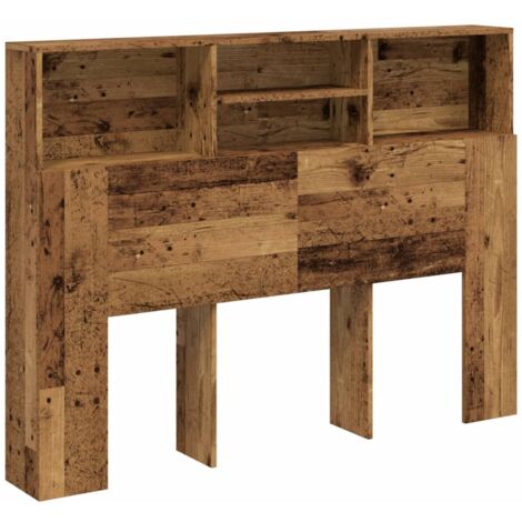 vidaXL Testiera con Scomparti Legno Antico 140x19x103,5 cm