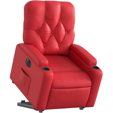 Poltrona Alzapersona Reclinabile Elettrica Rossa in Similpelle vidaXL (1/5)