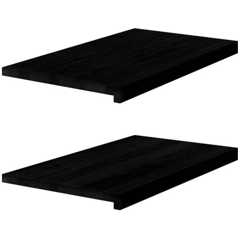 vidaXL Davanzali 2 pz Marrone-nero 70x40x2 cm Legno Massello Rovere