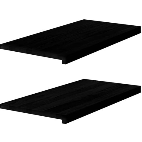 vidaXL Davanzali 2 pz Marrone-nero 80x40x2 cm Legno Massello Rovere