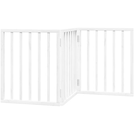 vidaXL Cancello per Cani Pieghevole 3 Pannelli Bianco 150 cm Pioppo