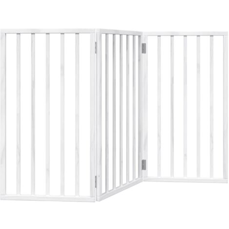 vidaXL Cancelletto per cani pieghevole a 3 pannelli bianco 150 cm in legno di pioppo