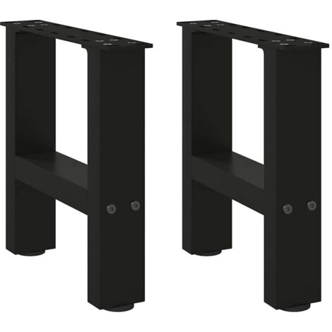 Gambe per Tavolino da Caffè Nere 2 pz 30x(30-31) cm Acciaio vidaXL