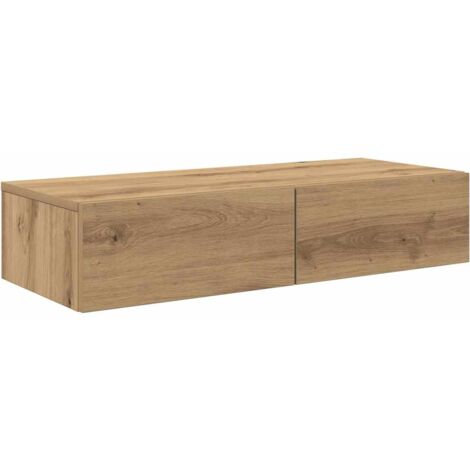 Scaffale a Parete con Cassetti Rovere 80x33x17 cm in Truciolato vidaXL (1/5)