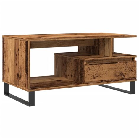 vidaXL Tavolino da Salotto Legno Antico 90x49x45 cm Legno Multistrato (1/5)