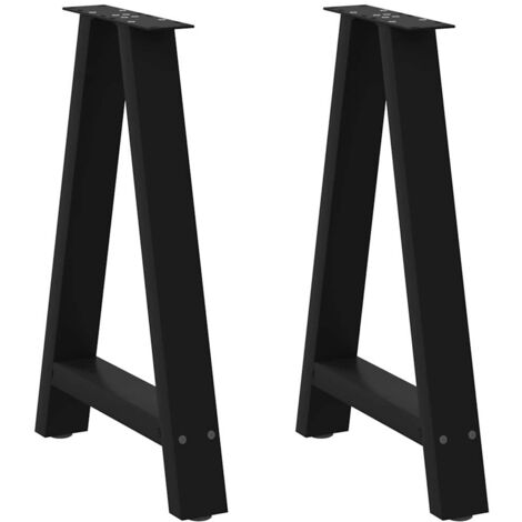 vidaXL Gambe per tavolo da pranzo a forma di A 2 pz nere 50x(72-73) cm in acciaio