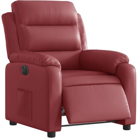 vidaXL Poltrona Reclinabile Elettrica Rosso Vino in Similpelle (1/5)