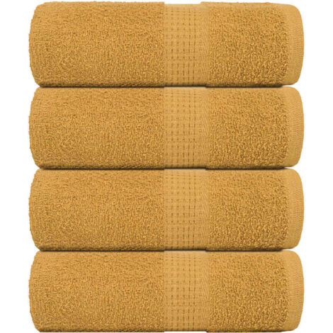 vidaXL Asciugamani Ospiti 4 pz Oro 30x50 cm 360 g/m² 100% Cotone