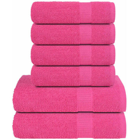 vidaXL Set di asciugamani 6 pezzi FROGN Rosa 360 g/m²