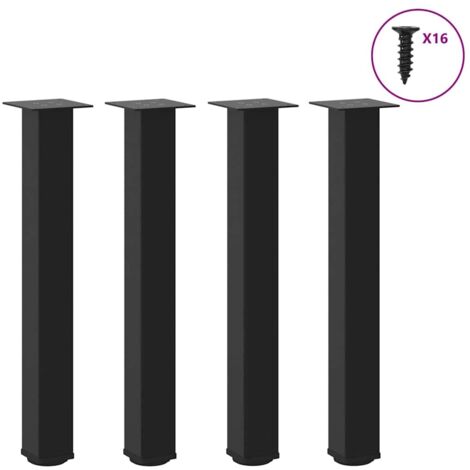 vidaXL Gambe per tavolo consolle 4 pz nere 72-74 cm in acciaio