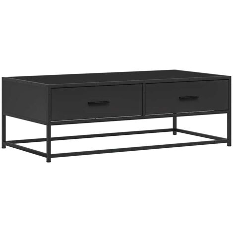 vidaXL Tavolino Salotto Nero 100x50x35 cm Legno Multistrato e Metallo