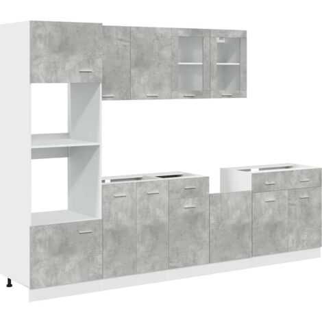 Set Mobili da Cucina 7 pz Lyon Grigio Cemento vidaXL (1/5)