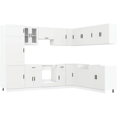 vidaXL Set Mobili da Cucina 14 pz Porto Bianchi Legno Multistrato (1/5)
